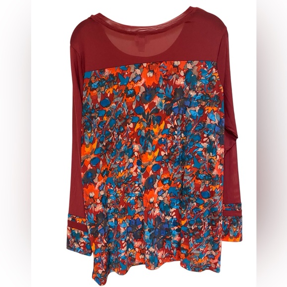 Colorful Floral Long Sleeve Top - Picture 2 of 5